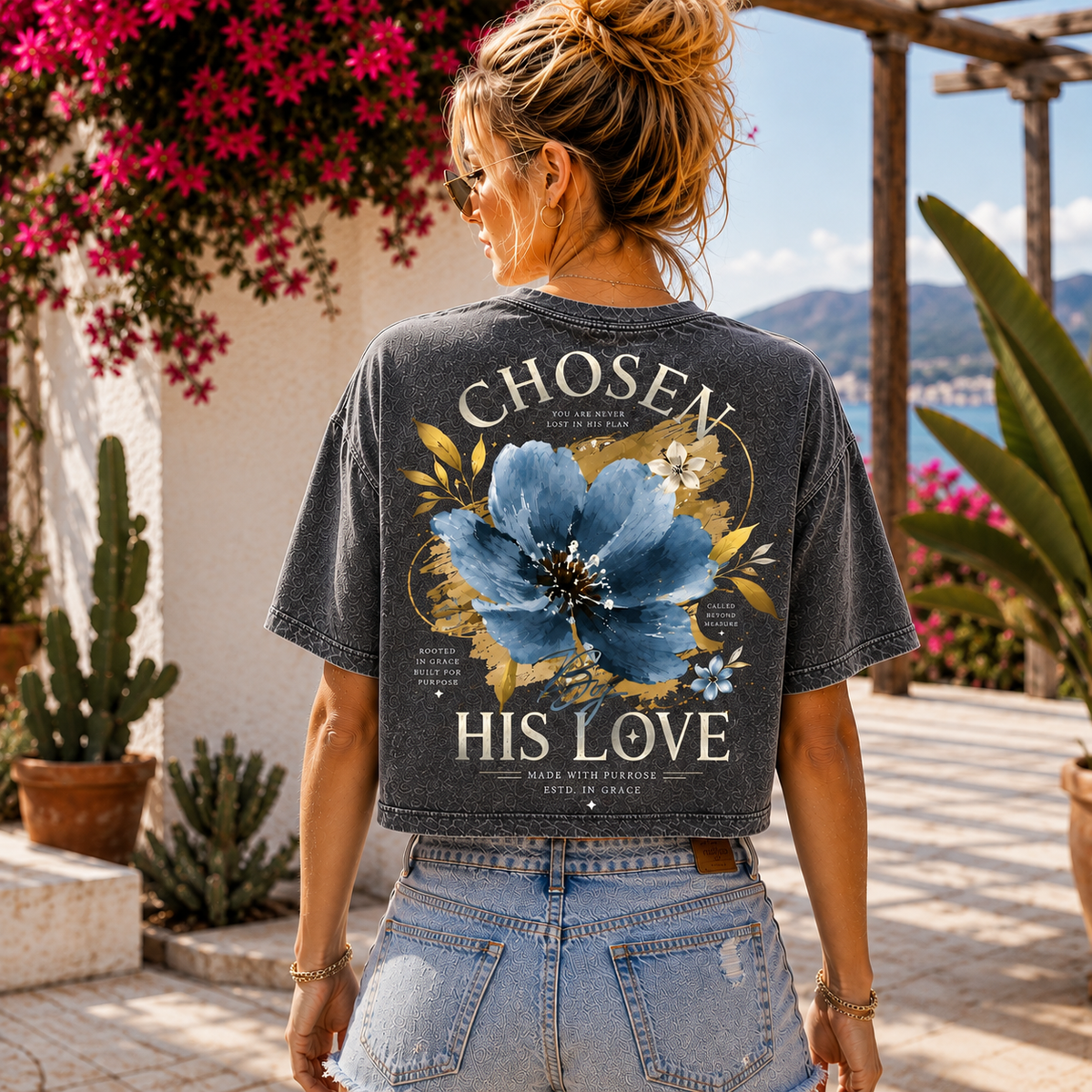 Chosen His Love – Vintage Floral Crop Top