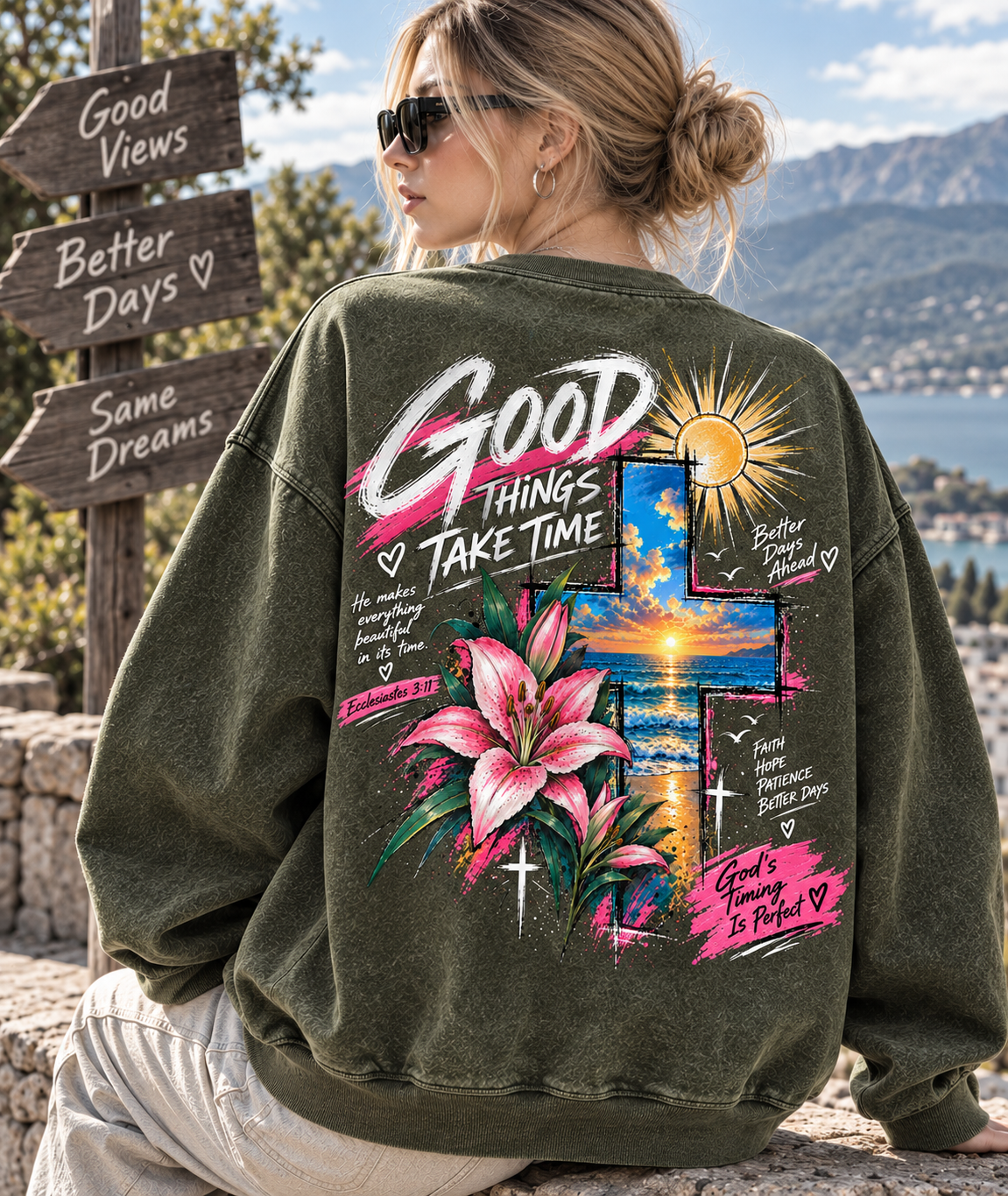 Good Things Take Time – Vintage Faith Sweatshirt