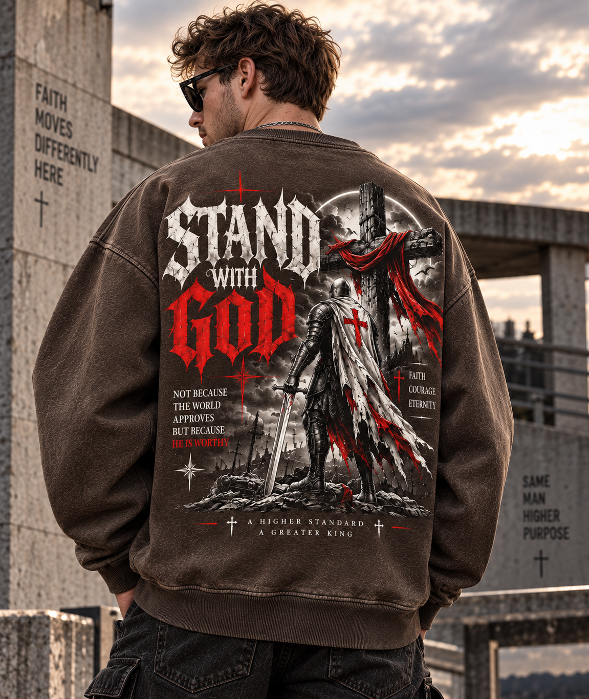 Stand With God – Vintage Faith Sweatshirt