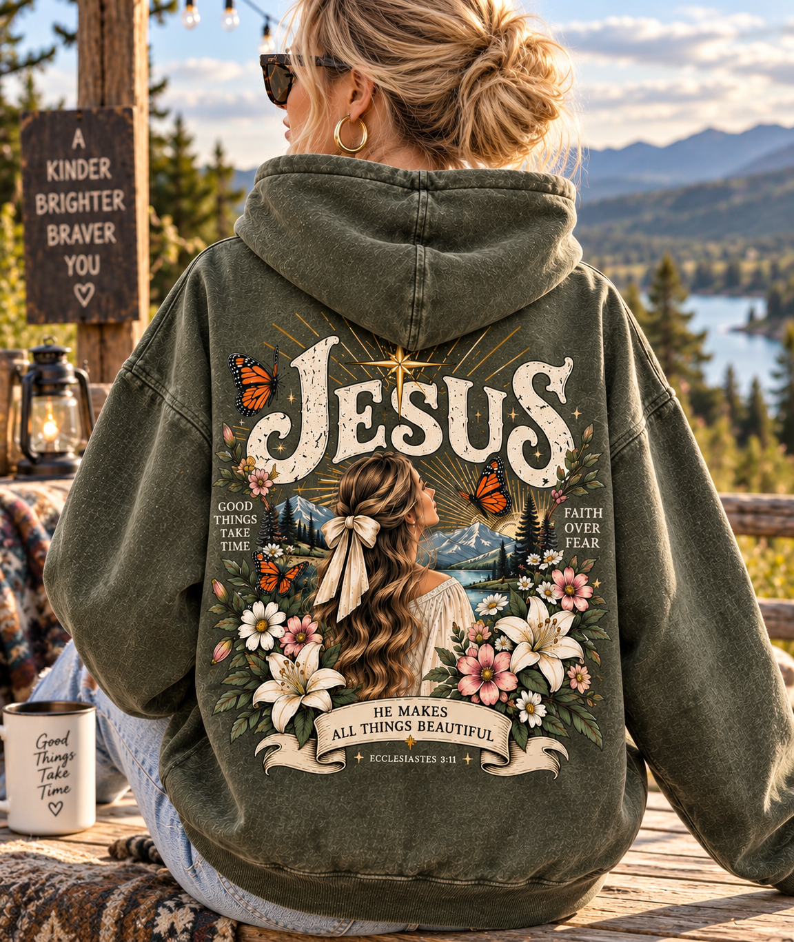 Vintage Faith & Butterfly Hoodie