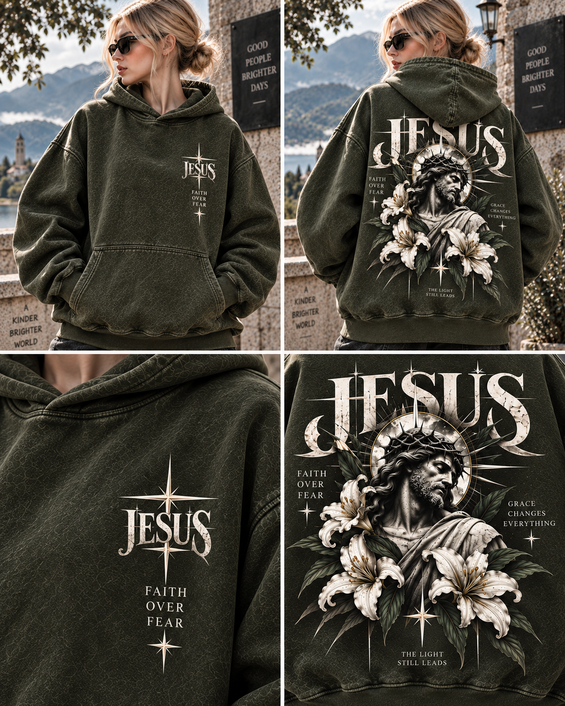 JESUS Faith Over Fear Vintage Hoodie