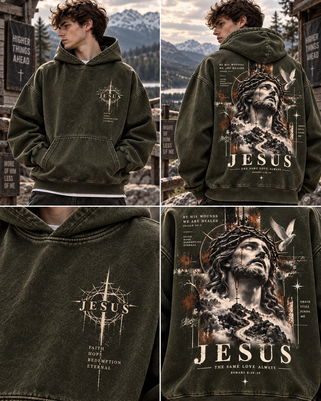 Jesus Faith Vintage Hoodie – Washed Beige