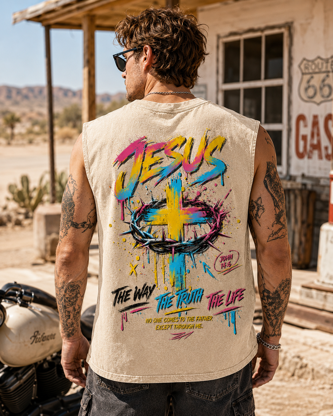Jesus Faith Washed Black Muscle Tee