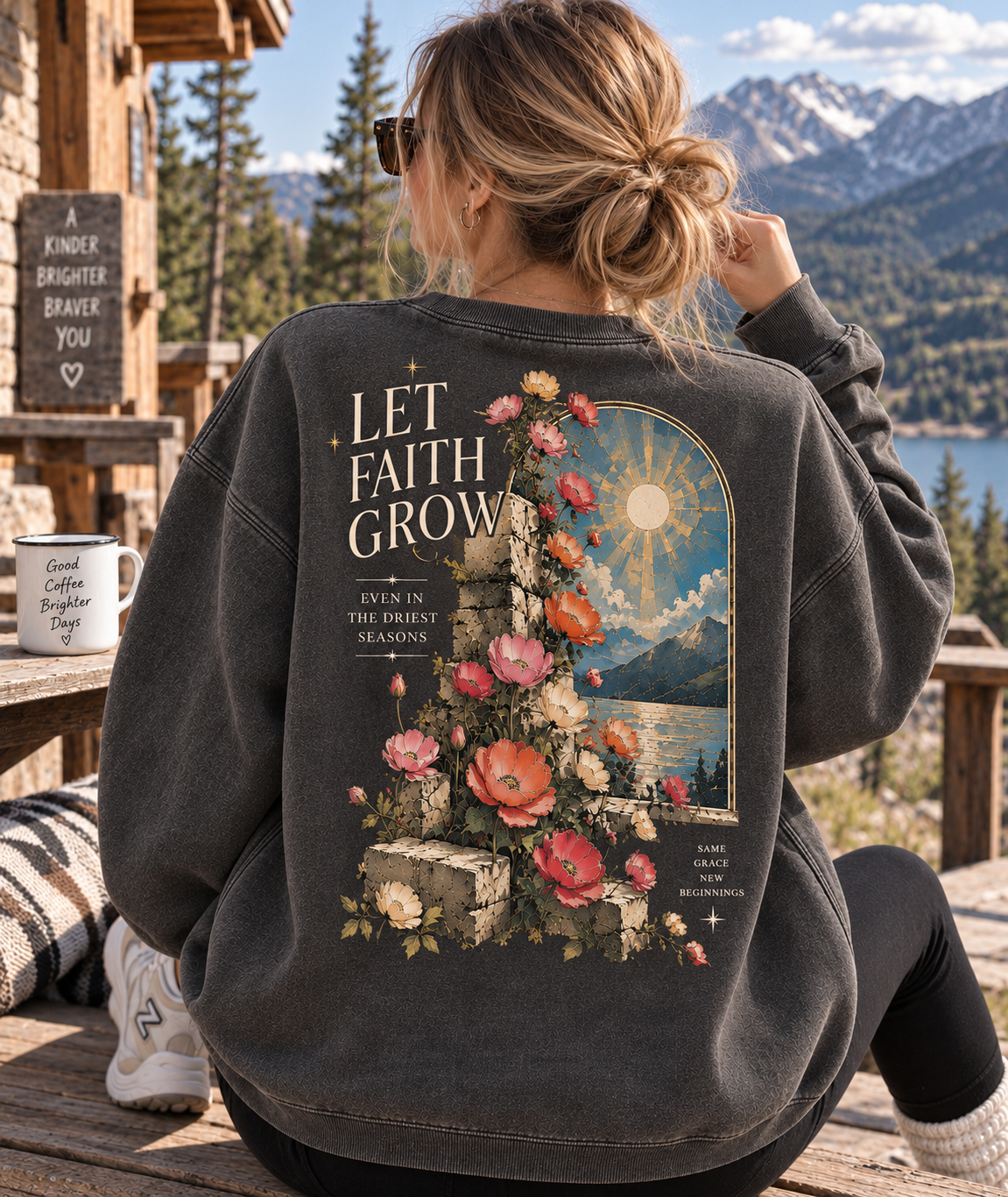 Let Faith Grow – Vintage Floral Sweatshirt