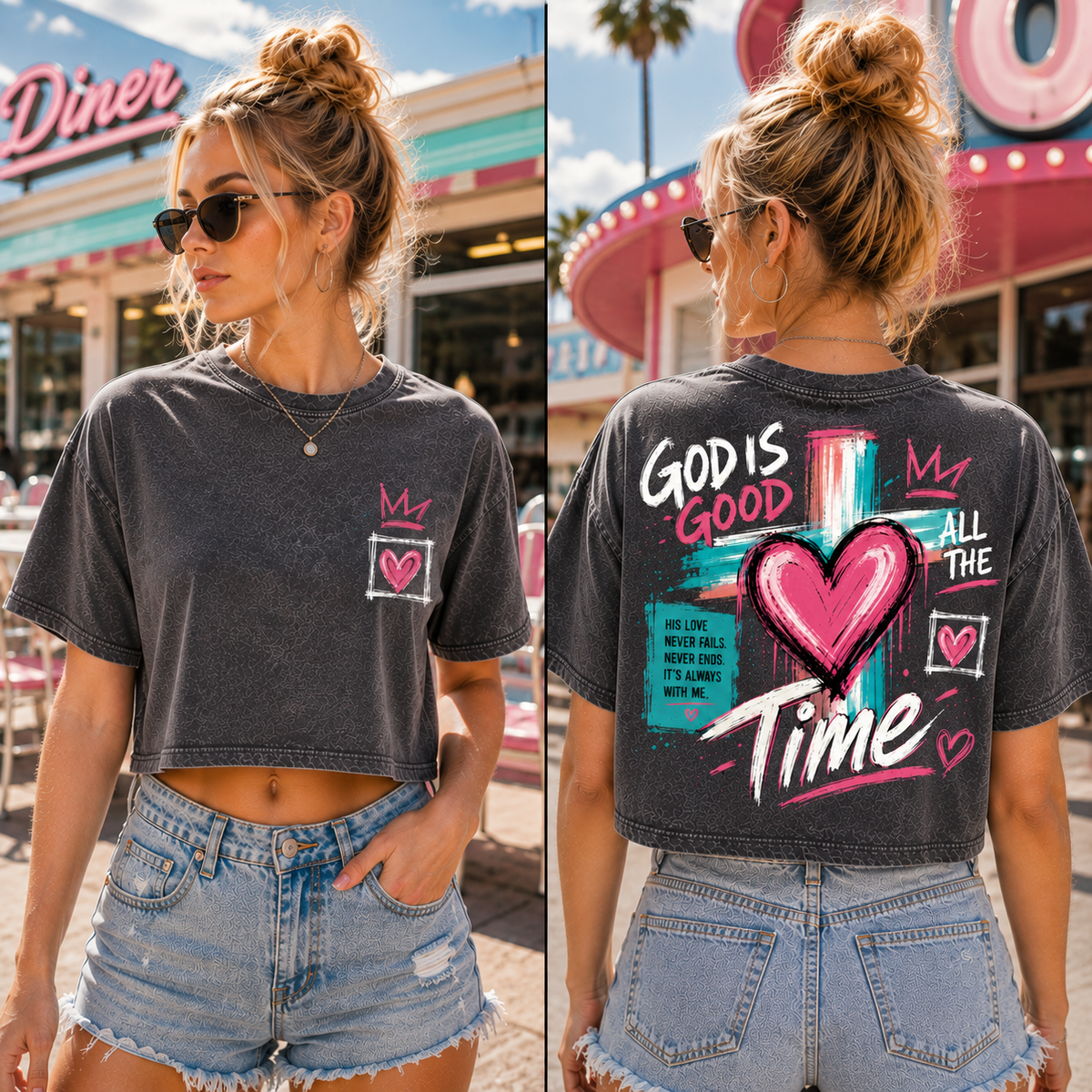 God Is Good – Faith Graphic Crop Top