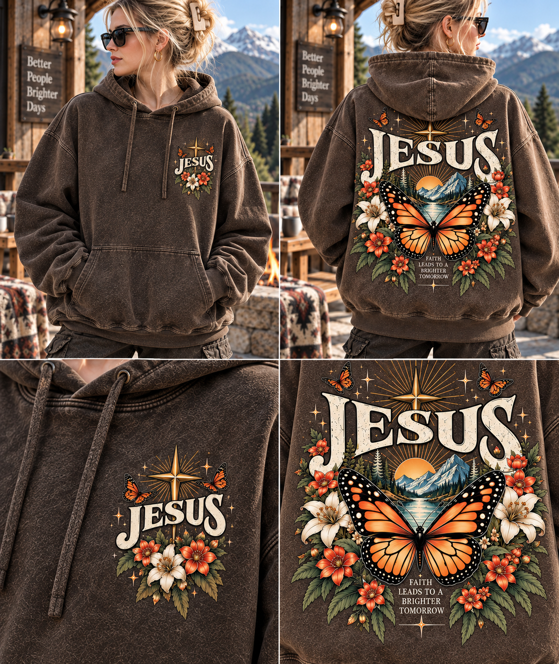 Vintage Faith Butterfly Hoodie 🦋