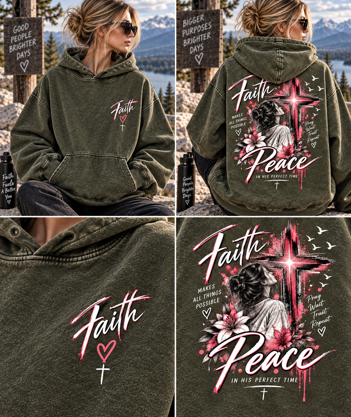 Faith & Peace Graphic Hoodie – Vintage Christian Style