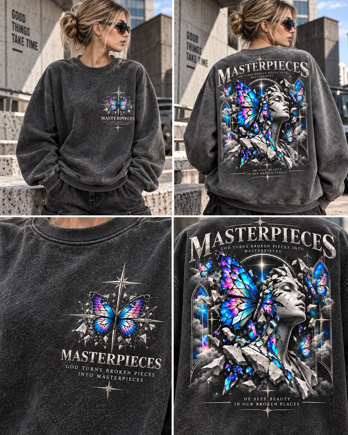 Masterpieces Butterfly Vintage Sweatshirt