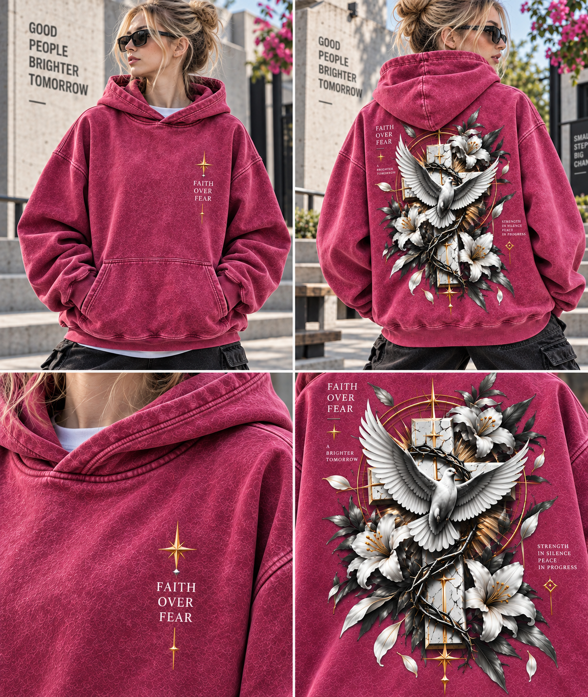 Faith Over Fear Vintage Washed Hoodie