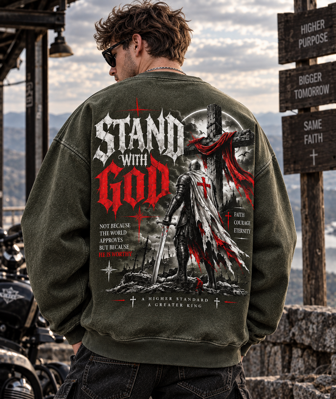 Stand With God – Vintage Faith Sweatshirt