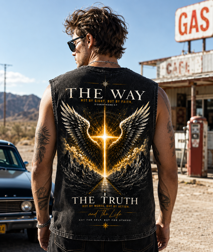 The Way – Vintage Faith Washed Black Tank