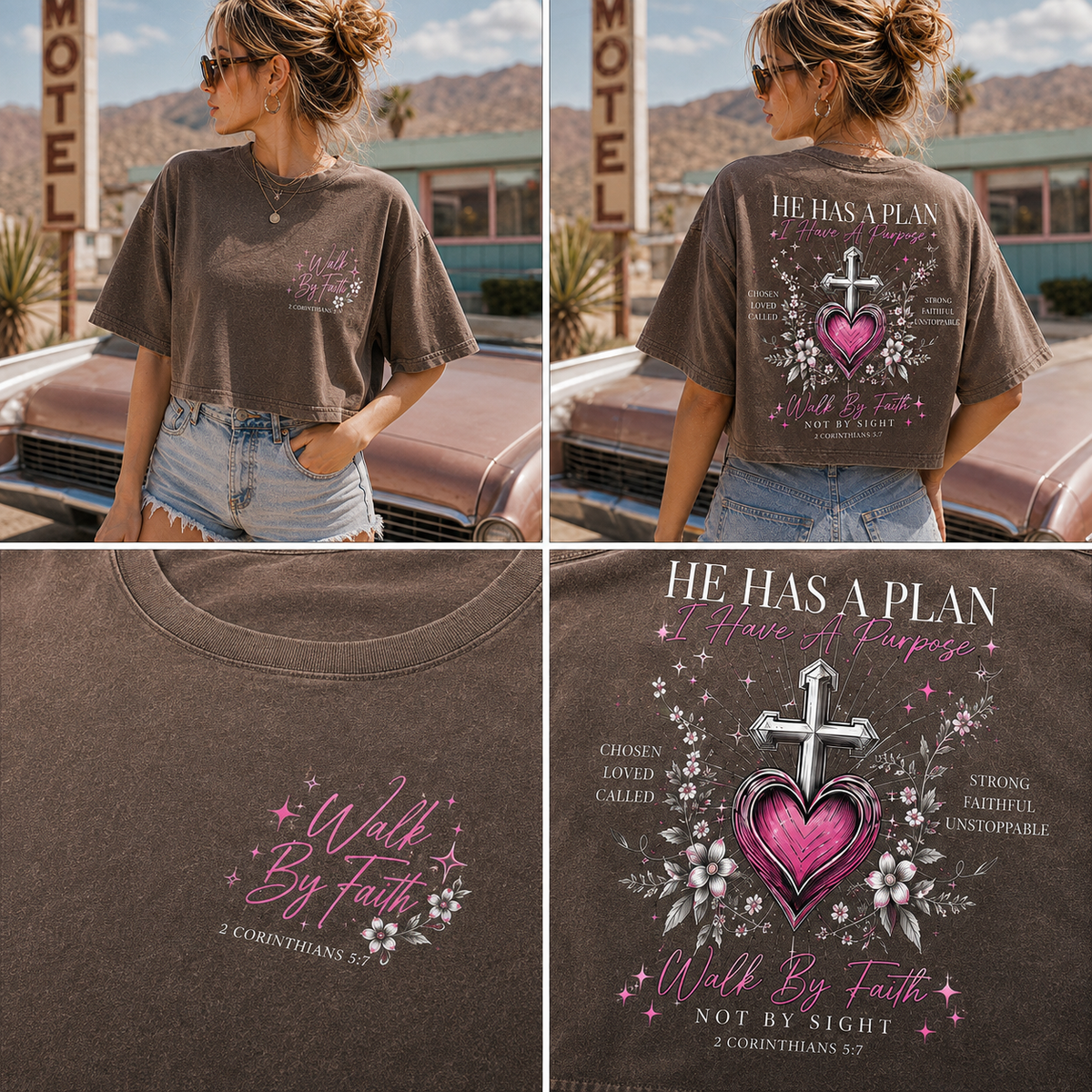 Faith Over Fear – He Has a Plan Crop Top