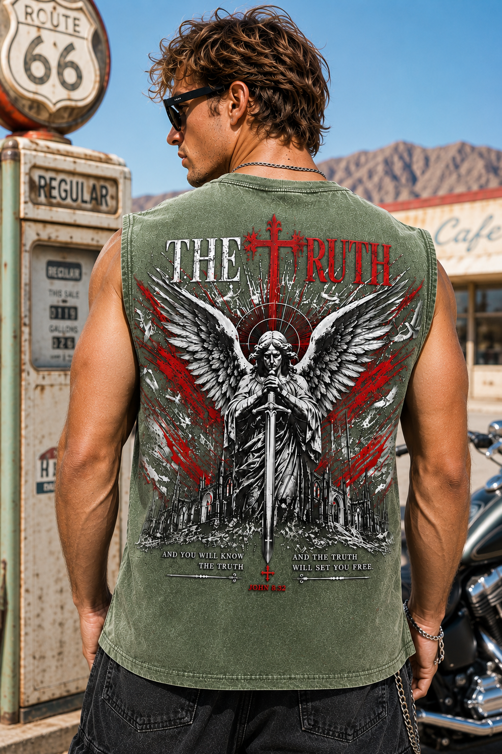 The Truth Angel Washed Black Tank Top