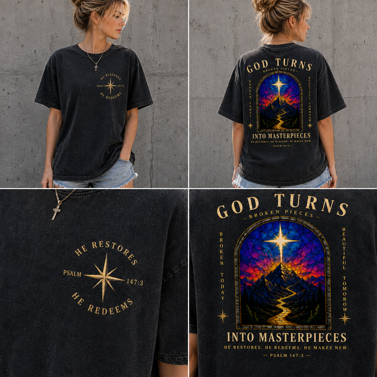 God Turns Into Masterpieces – Vintage Faith Tee