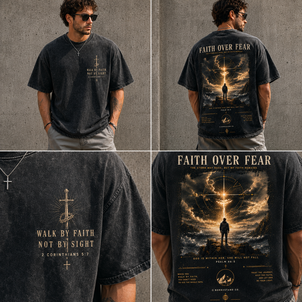 Faith Over Fear Vintage Graphic Tee