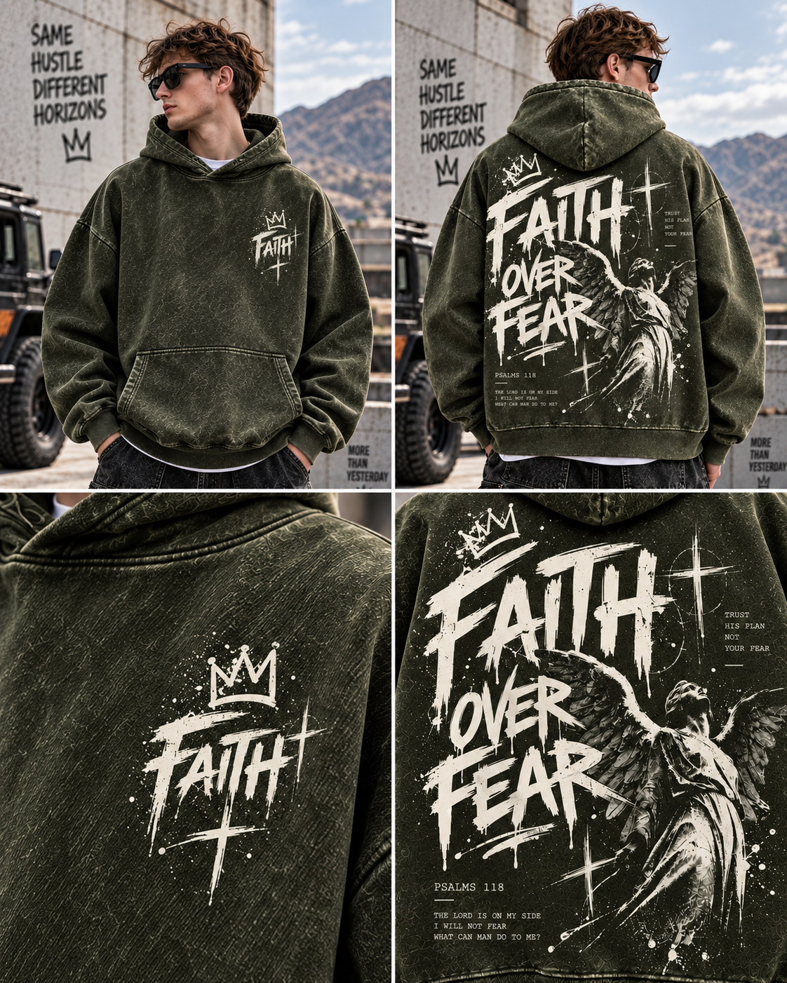Faith Over Fear – Vintage Wash Hoodie