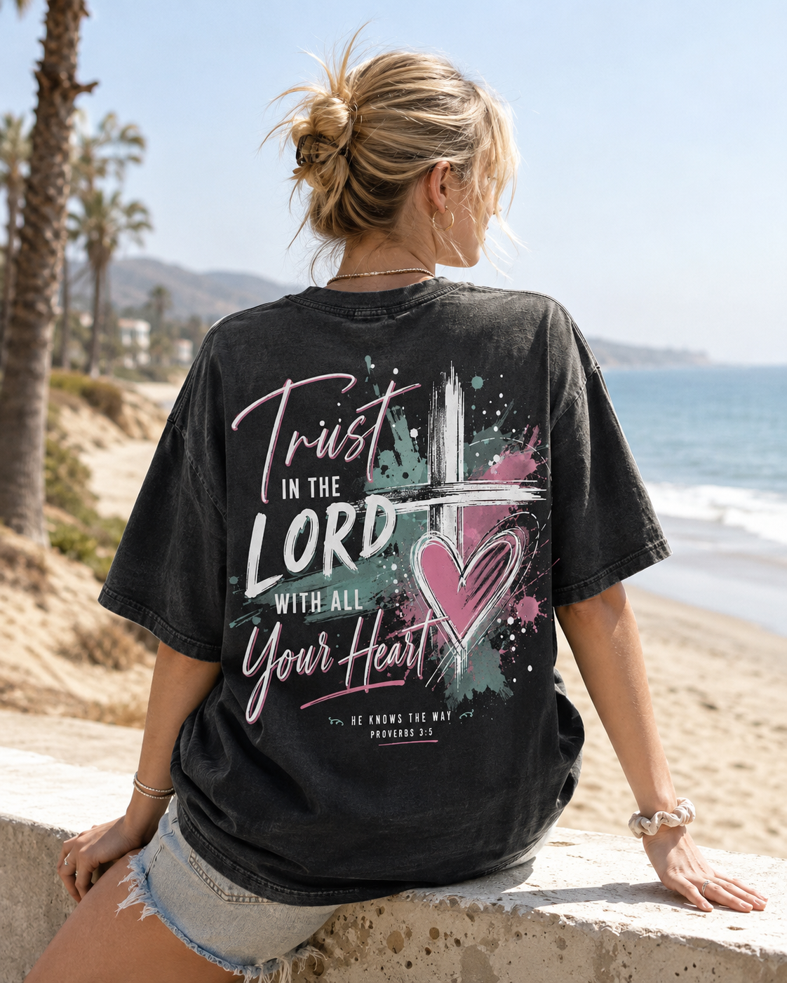 Faith Over Fear Graphic Washed T-Shirt