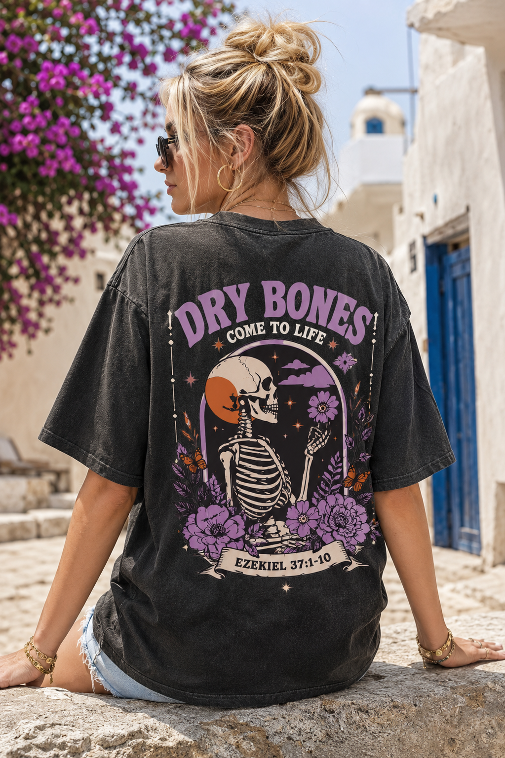 Washed Vintage “Dry Bones” Graphic Tee