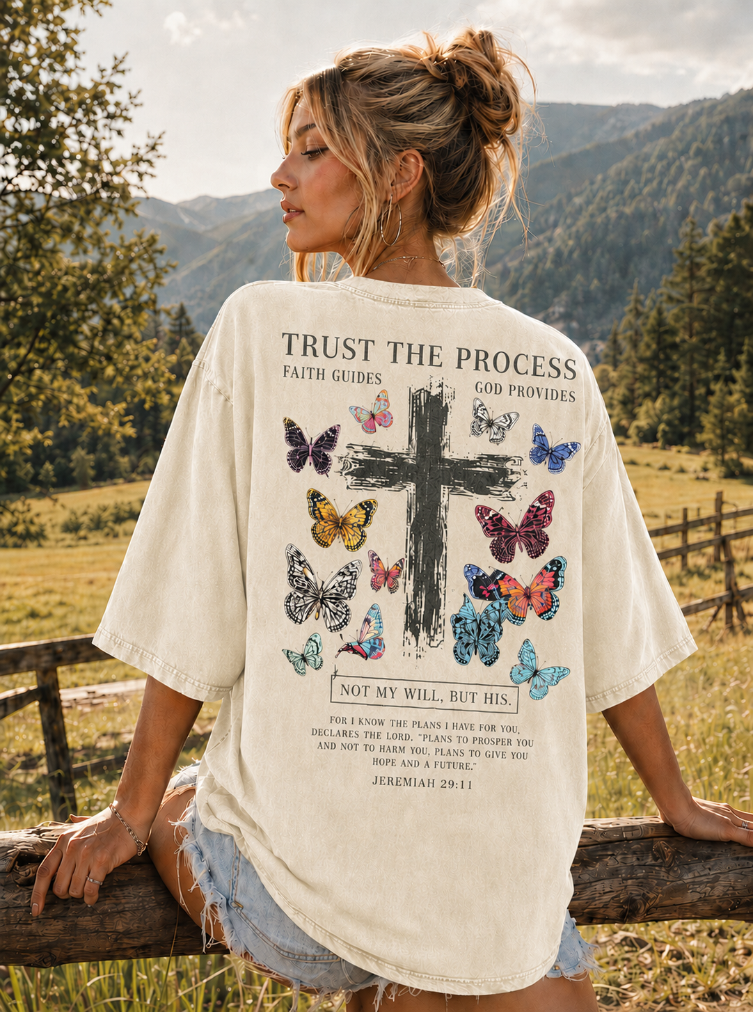 Trust The Process Butterfly Cross Tee