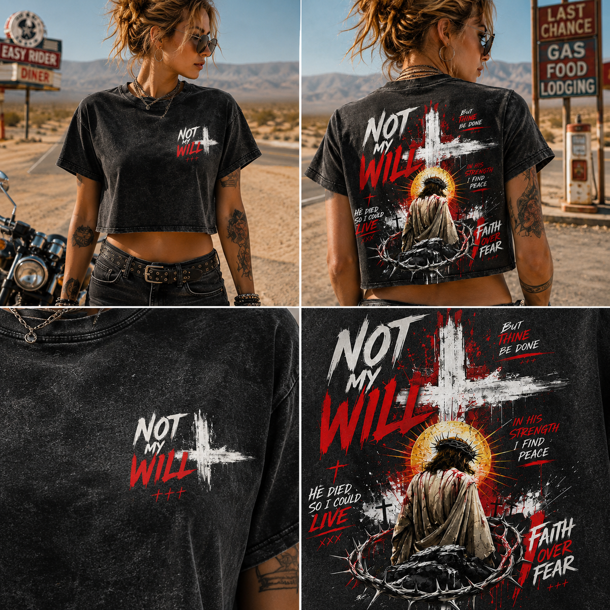 Not My Will – Faith Over Fear Crop Top