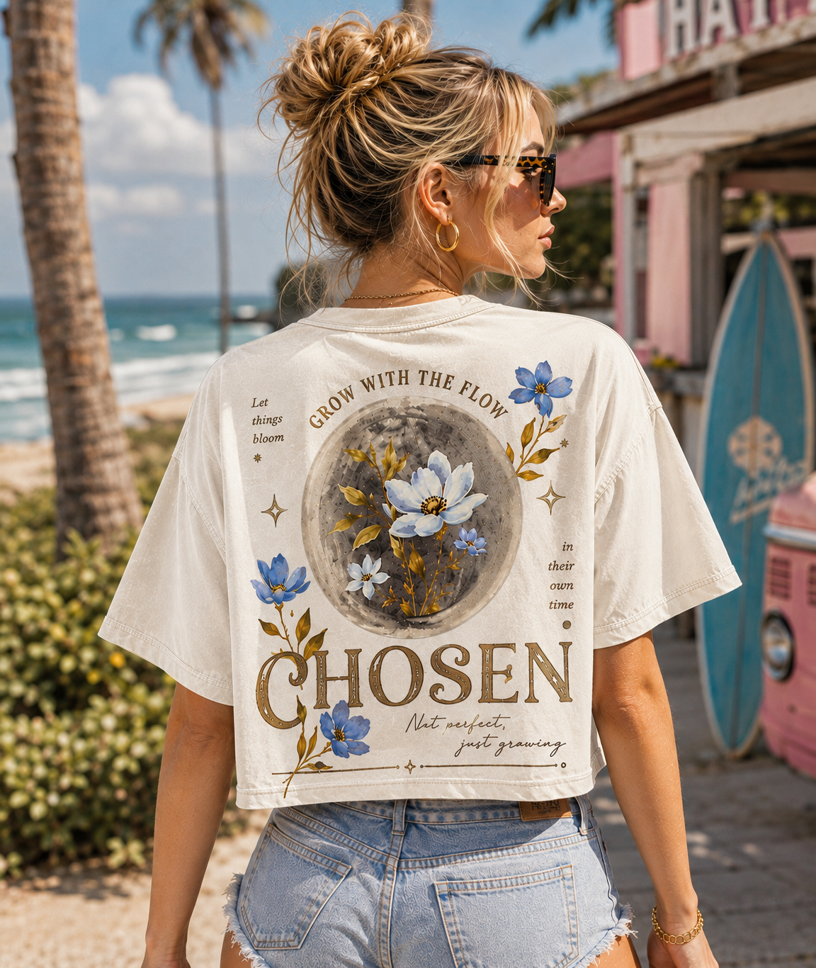 CHOSEN – Vintage Floral Crop Top