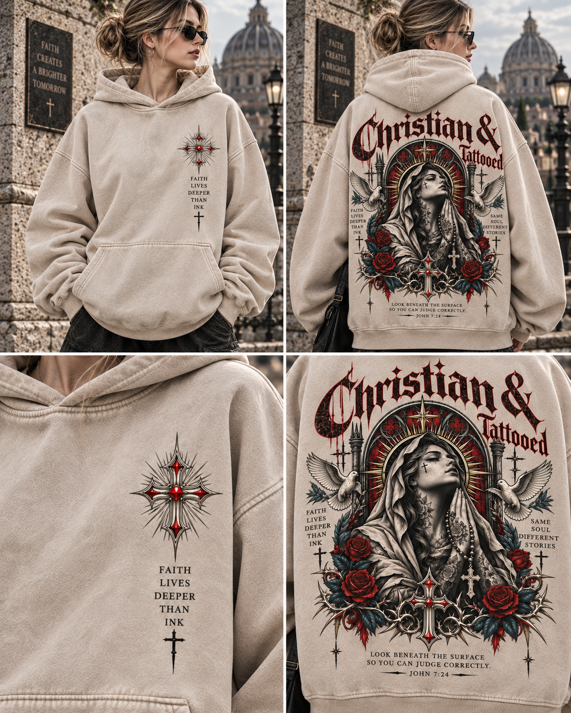 Christian & Tattooed Vintage Hoodie – Faith & Ink