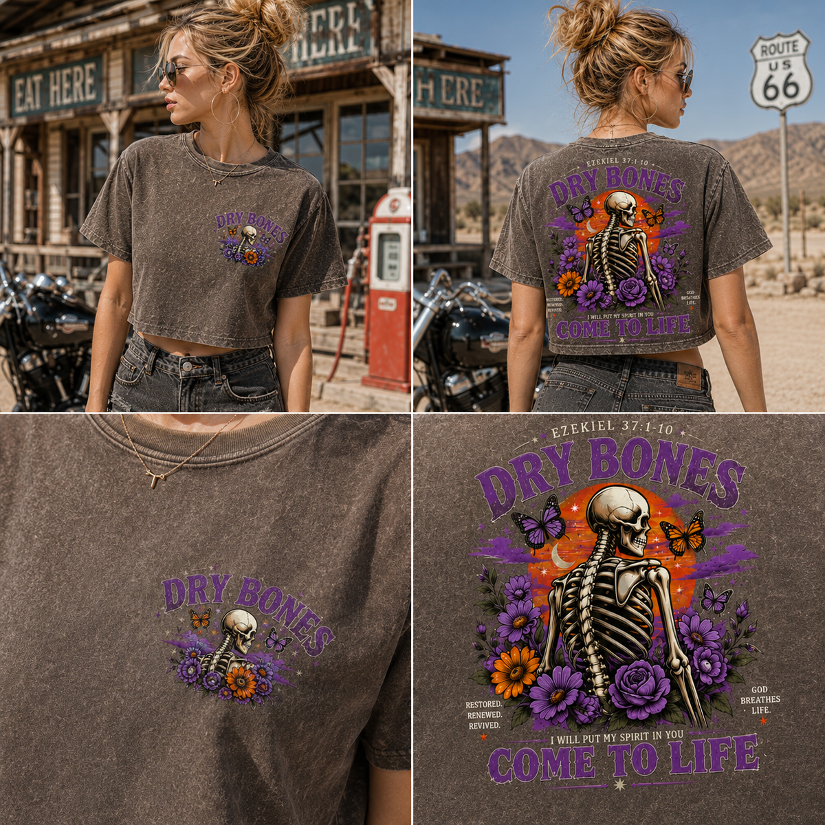 Dry Bones Come to Life – Vintage Graphic Crop Top