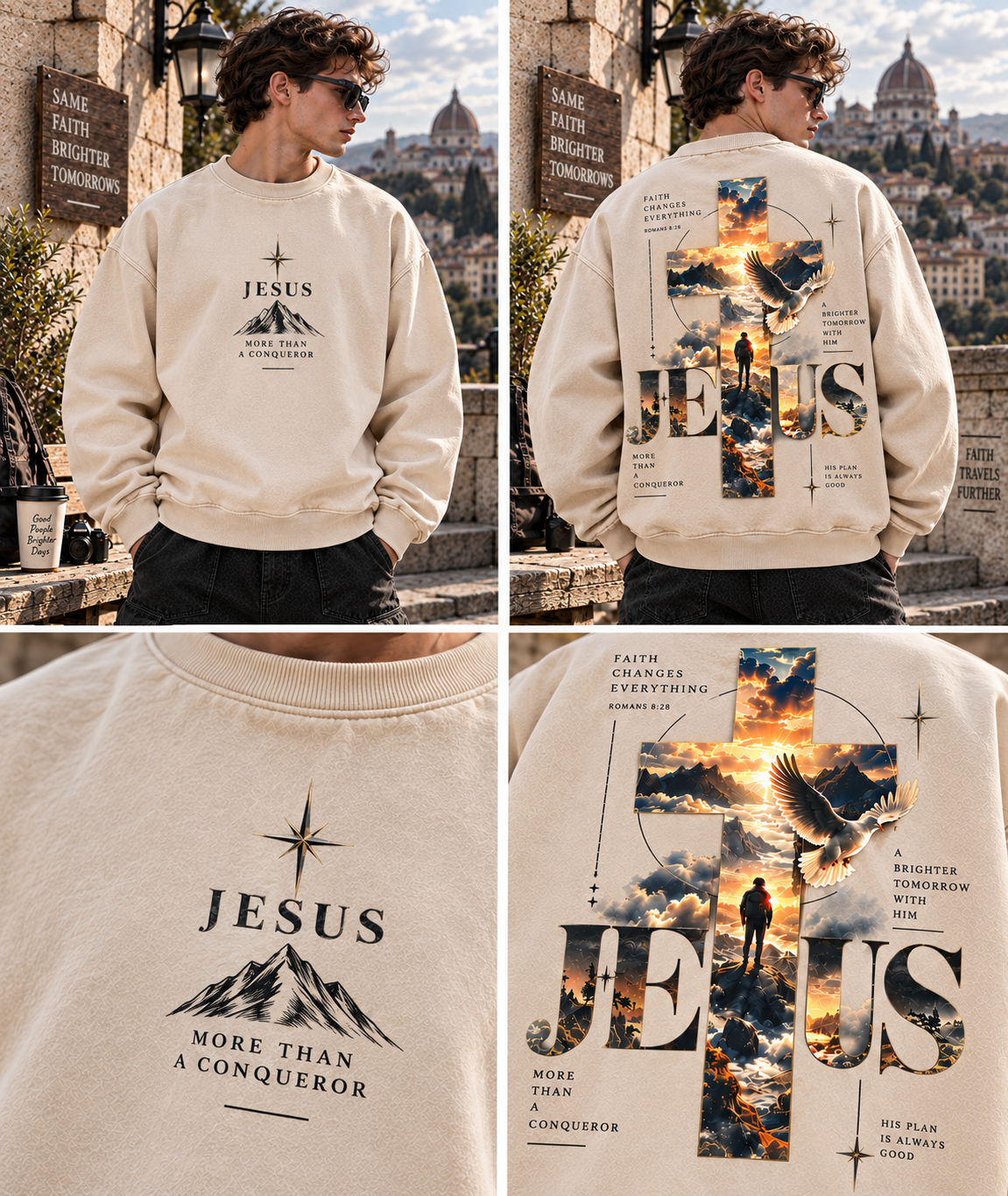 Jesus Faith Oversized Sweatshirt – Vintage Christian Style