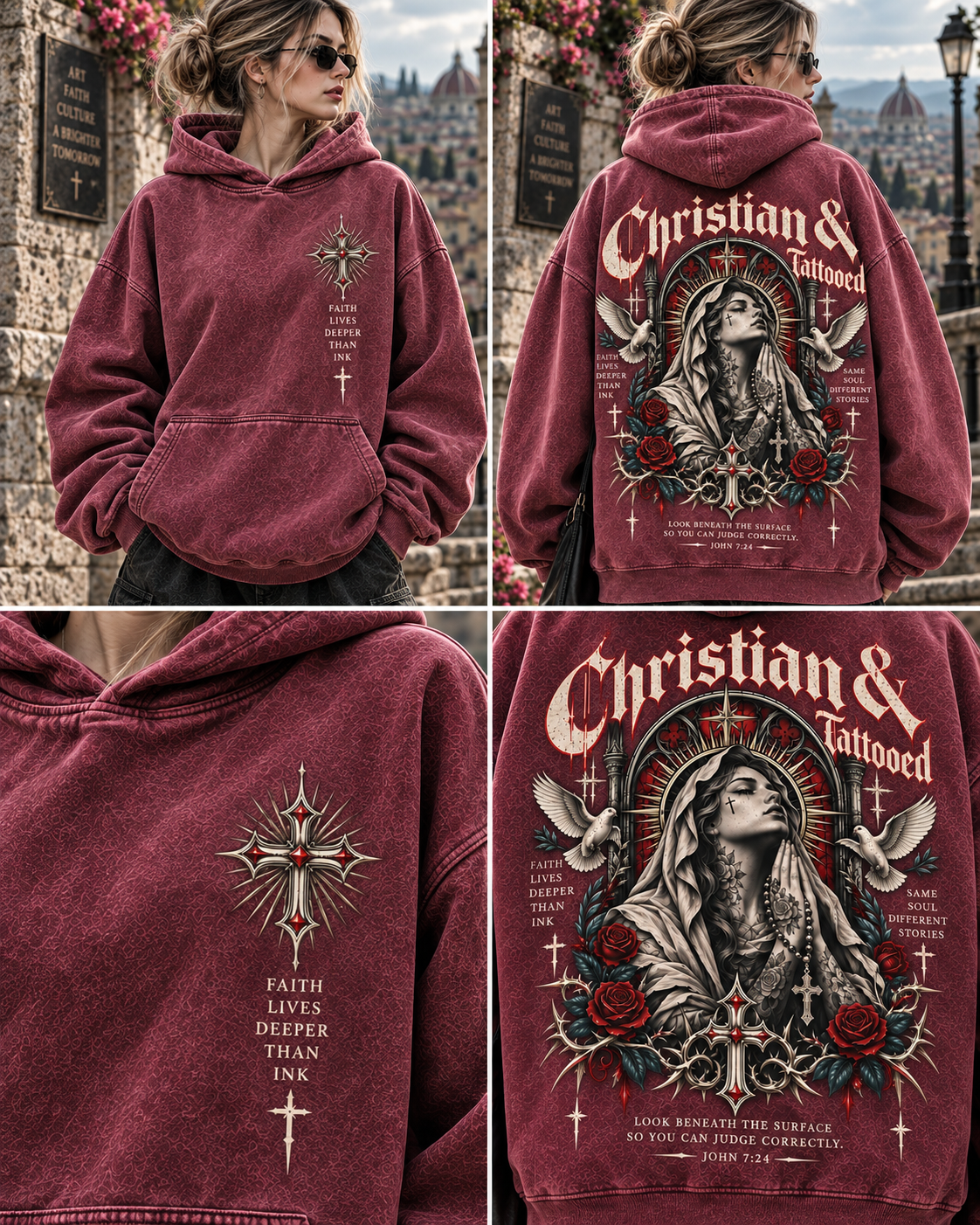Christian & Tattooed Vintage Hoodie – Faith & Ink