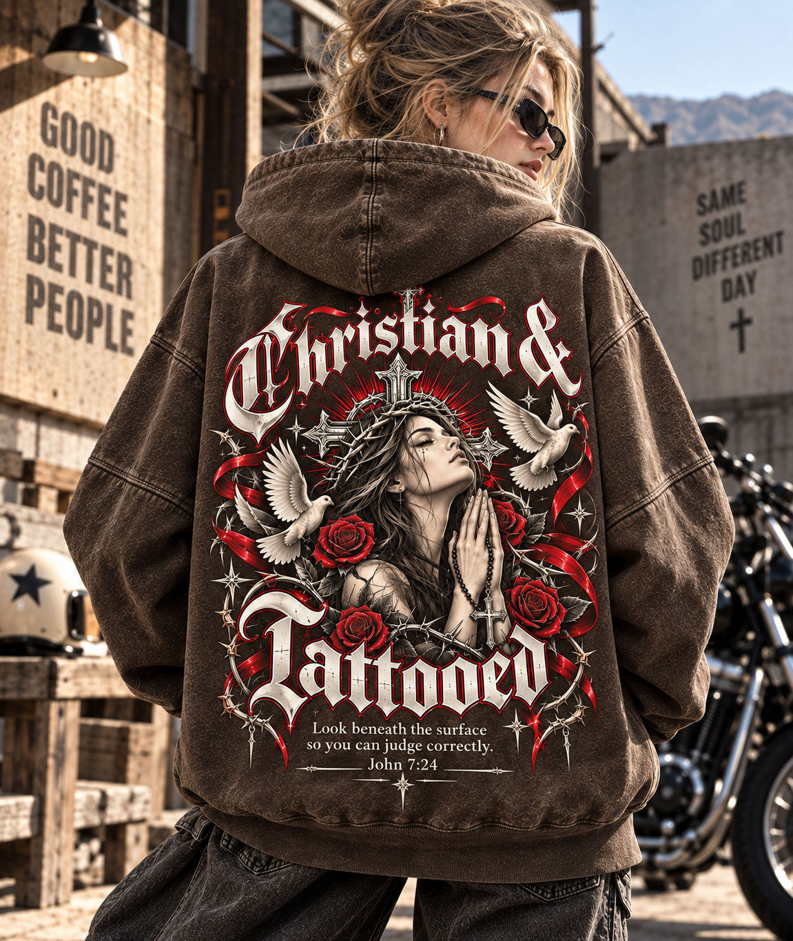 Christian & Tattooed – Vintage Gothic Hoodie