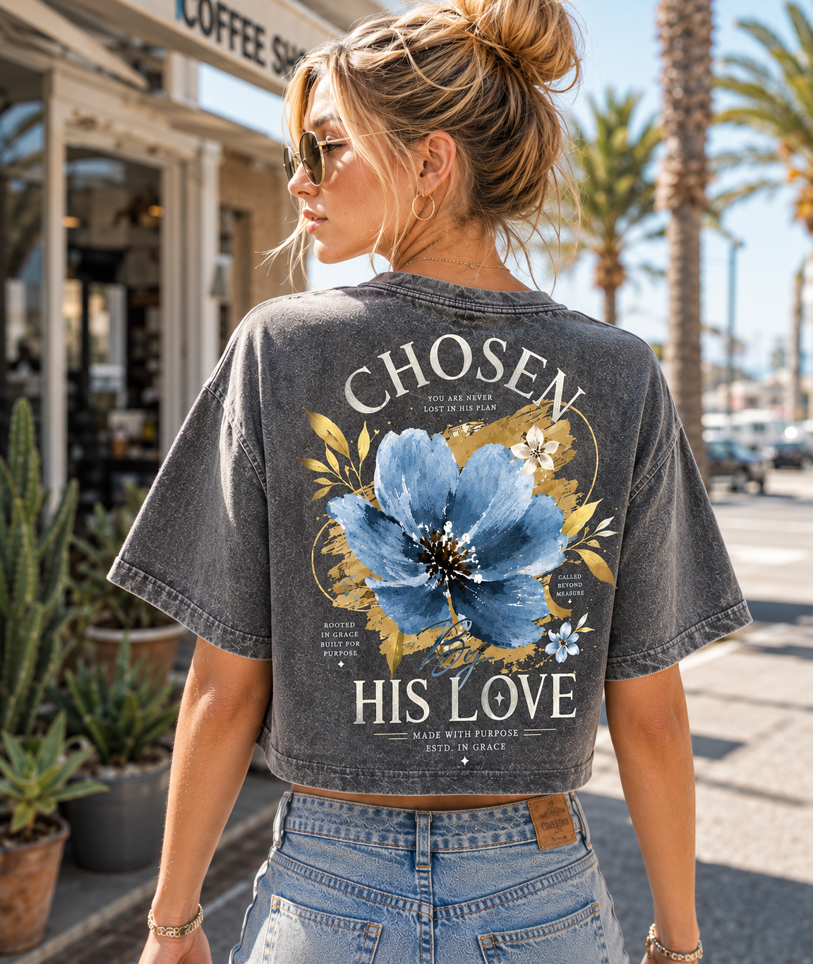 Chosen His Love – Vintage Floral Crop Top