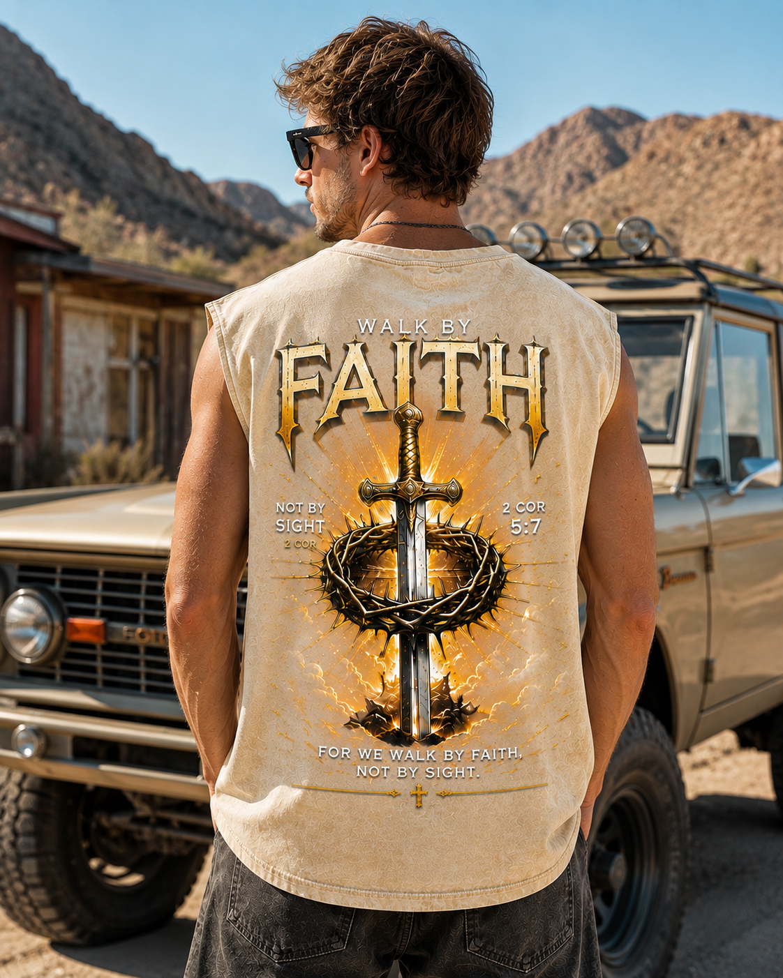 Walk By Faith – Vintage Cross Graphic Tank