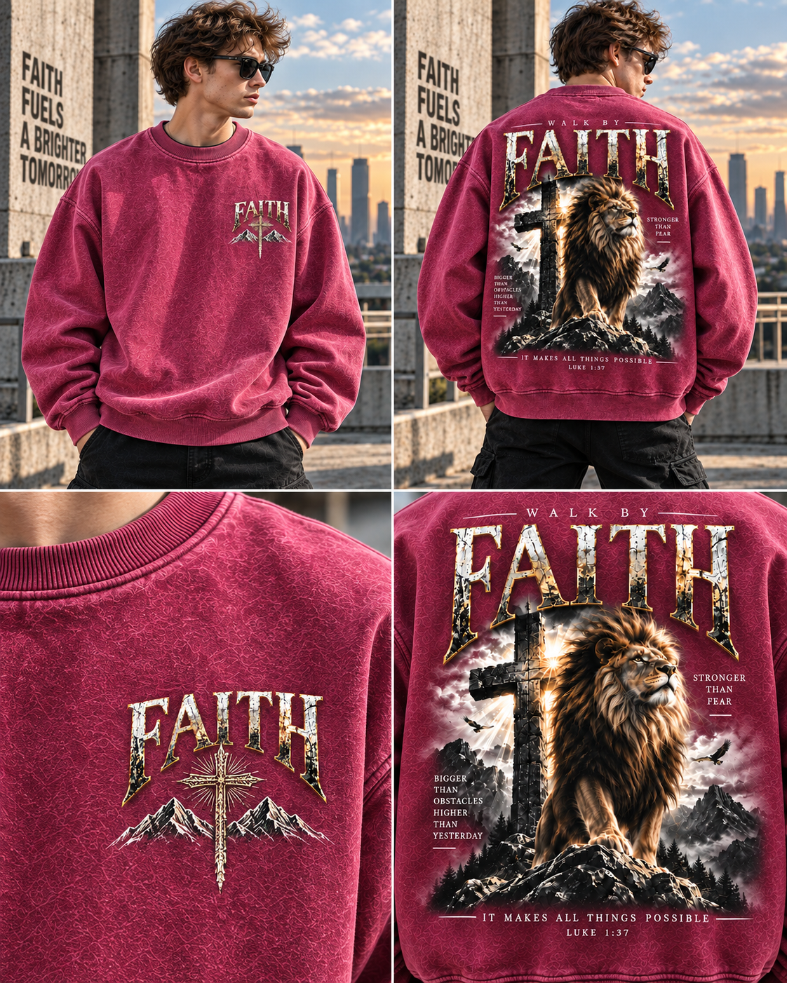 Walk By Faith – Vintage Lion Sweatshirt