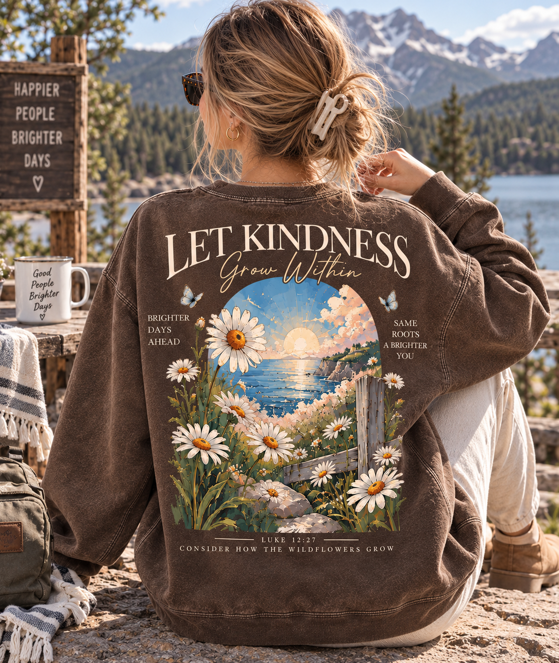 Let Kindness Grow Within – Vintage Floral Sweatshirt