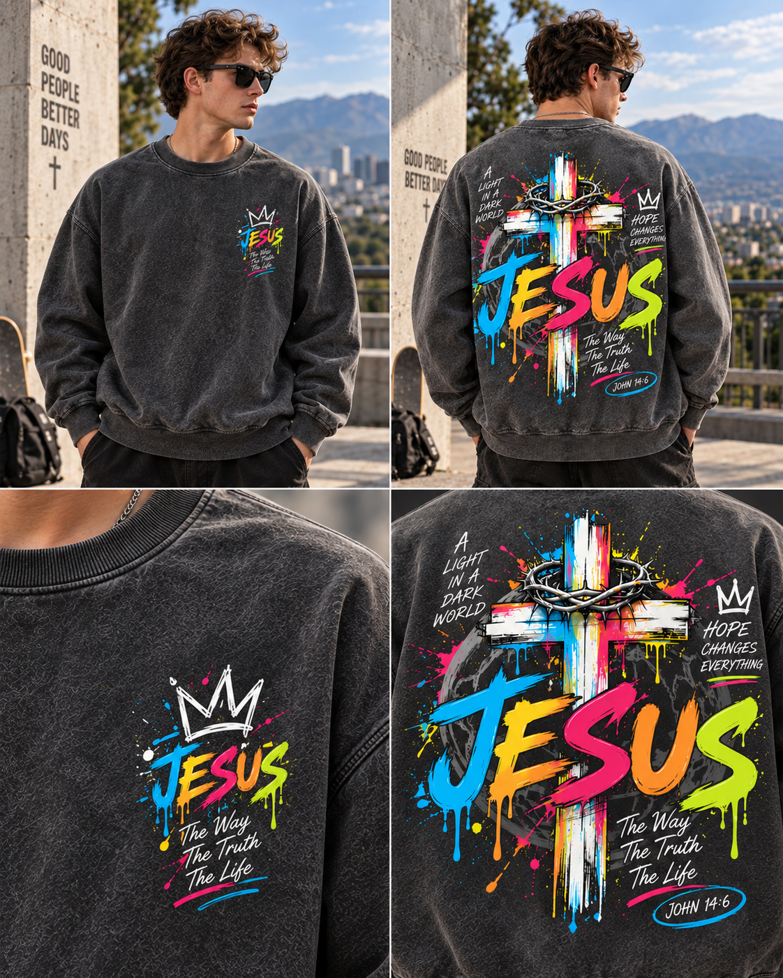 Faith Streetwear – Jesus Vintage Sweatshirt