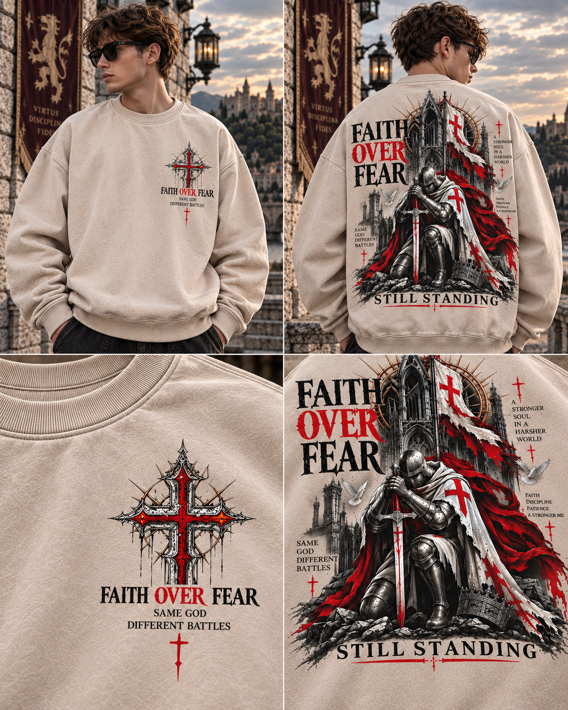 Faith Over Fear – Still Standing Vintage Sweatshirt