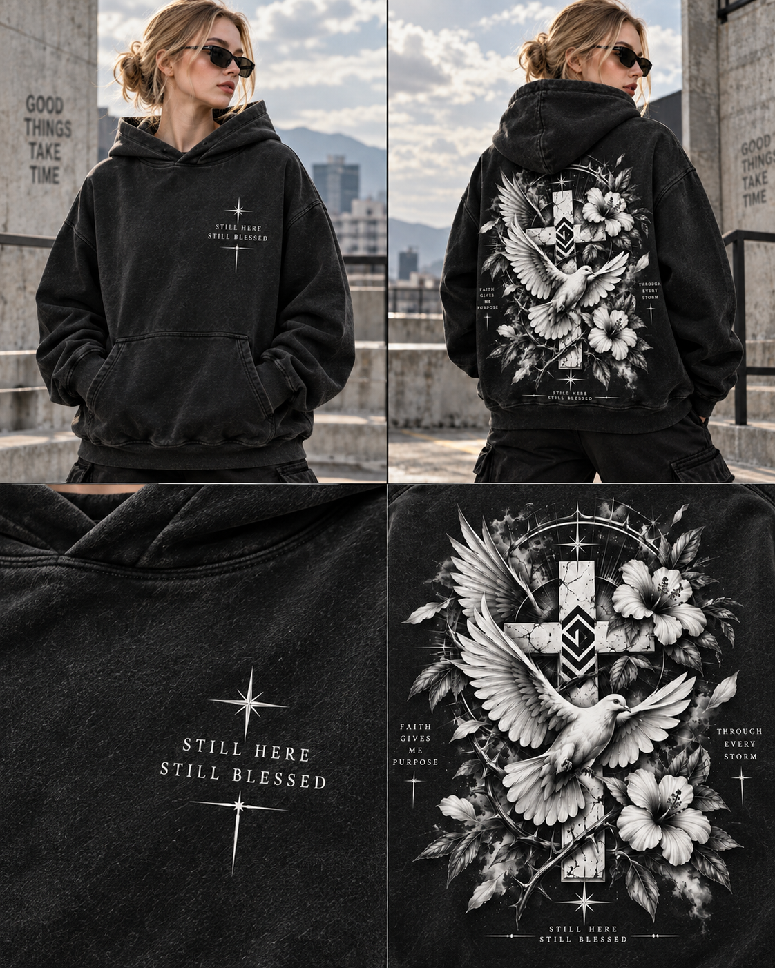 Faith Still Blessed – Vintage Dove Hoodie
