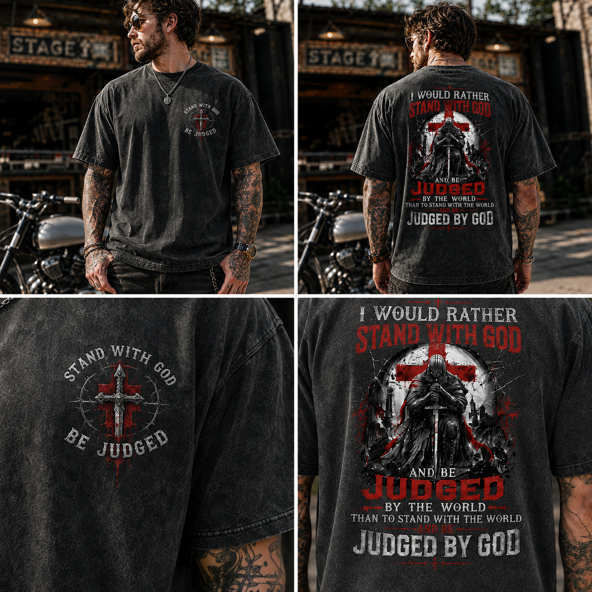 Judged by God – Vintage Washed Oversized Graphic T-Shirt