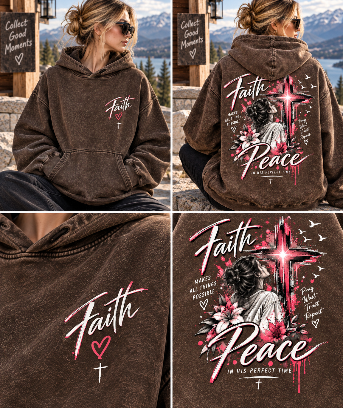 Faith & Peace Graphic Hoodie – Vintage Christian Style
