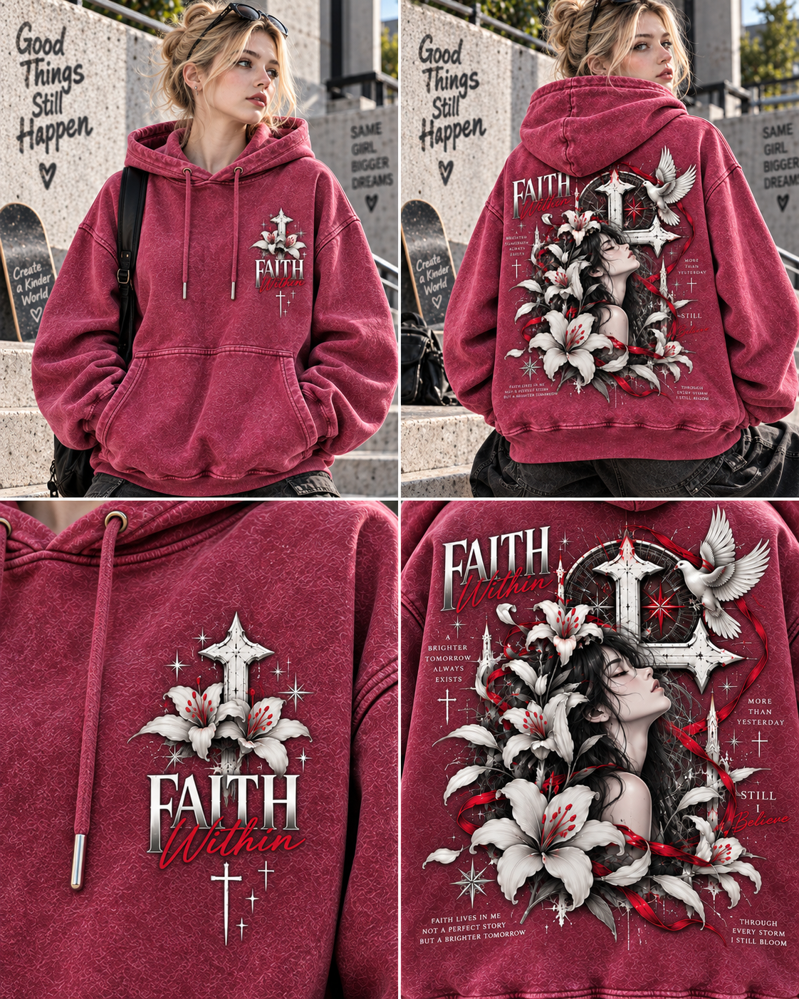FAITH WITHIN – Vintage Gothic Hoodie