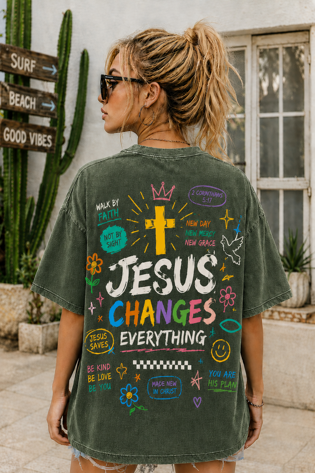 Jesus Changes Everything Oversized Graphic Tee
