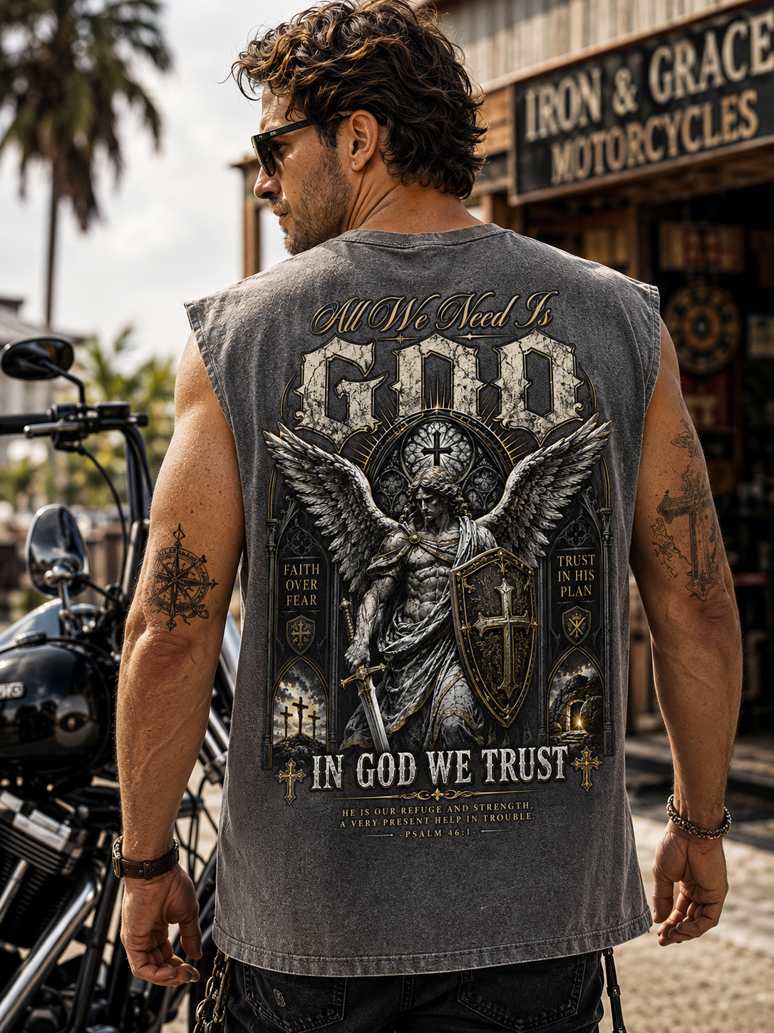 God In Us – Faith Over Fear Washed Tank