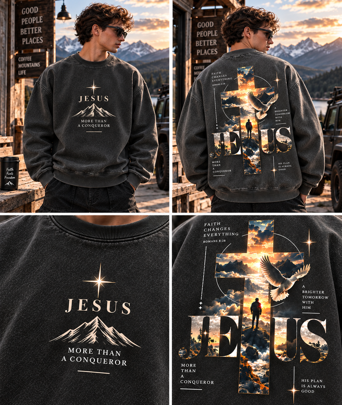 Jesus Faith Oversized Sweatshirt – Vintage Christian Style