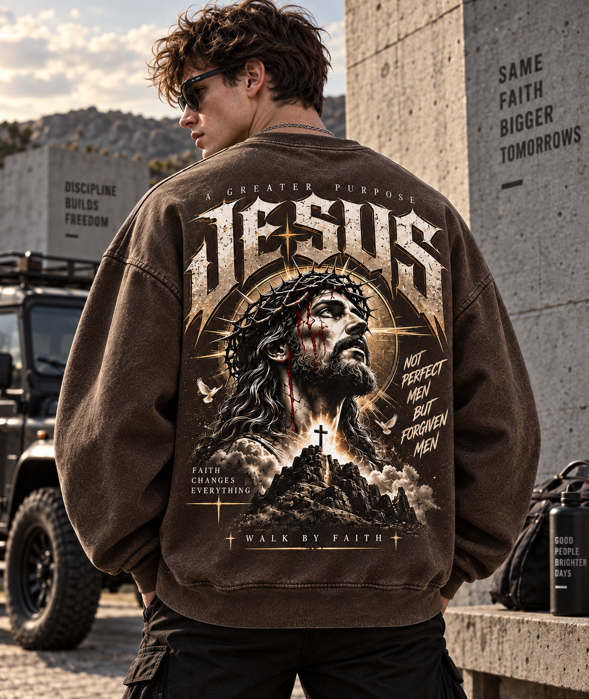 JESUS Faith Vintage Sweatshirt – A Greater Purpose