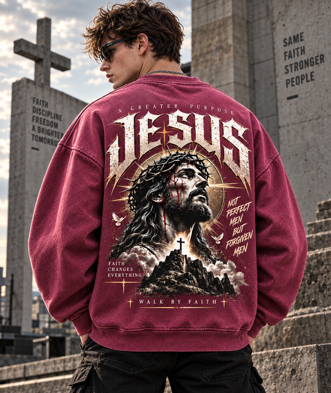 JESUS Faith Vintage Sweatshirt – A Greater Purpose