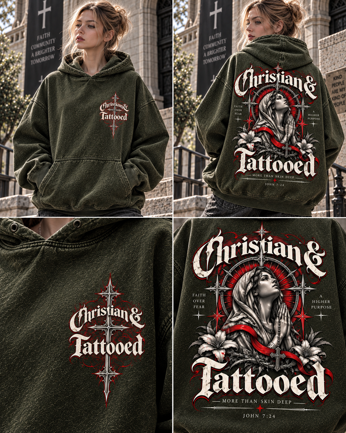 Christian & Tattooed – Vintage Faith Hoodie