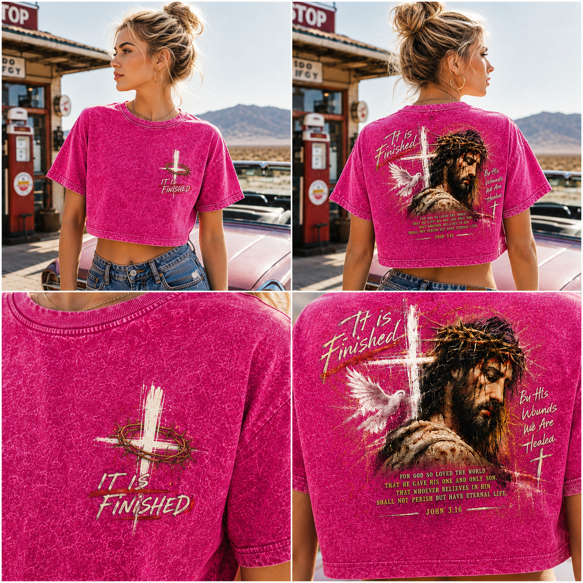 It Is Finished – Vintage Faith Crop Top