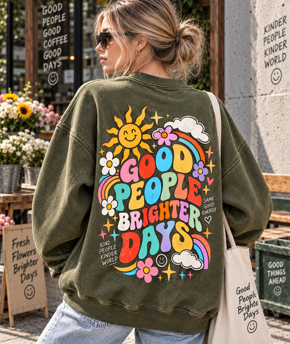 Good People Brighter Days – Vintage Graphic Sweatshirt