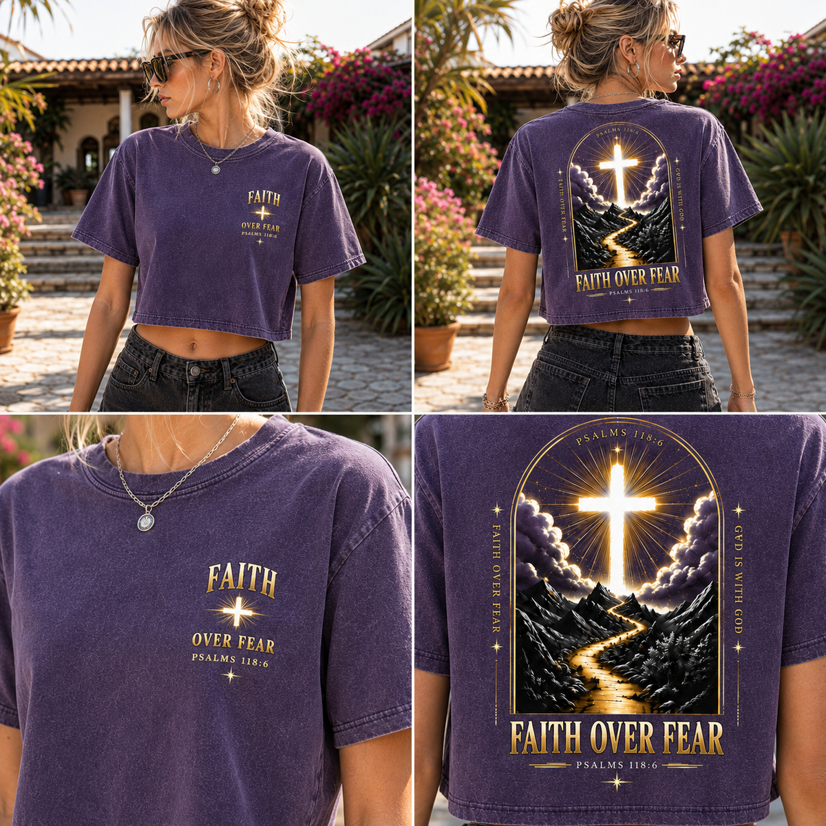 Faith Over Fear – Vintage Faith Crop Top