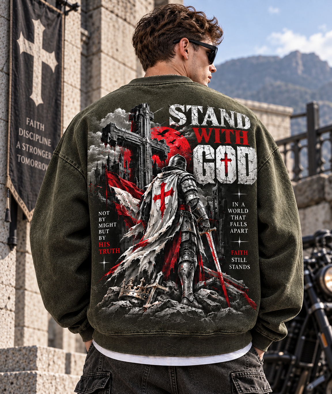 Stand With God – Vintage Crusader Sweatshirt